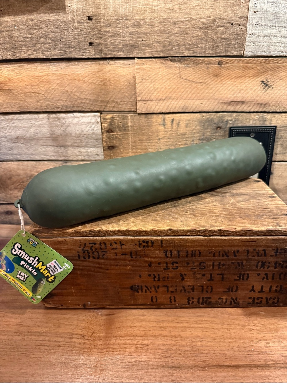 SmushMart Pickle Squeezable Toy - Olive Green